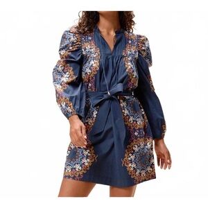 Cleobella Ivana Mini Dress in Venezia Blue size XS NWT NEW